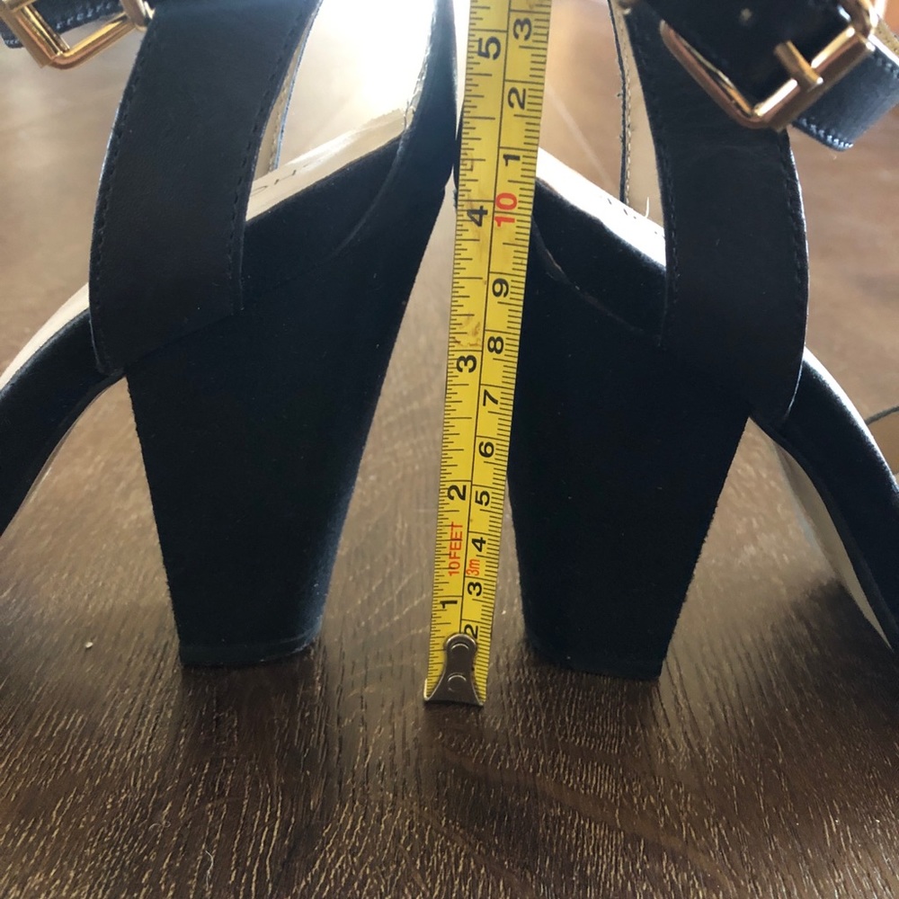 Shoemint Black Block Heel Sandals With Gold Hardw… - image 7